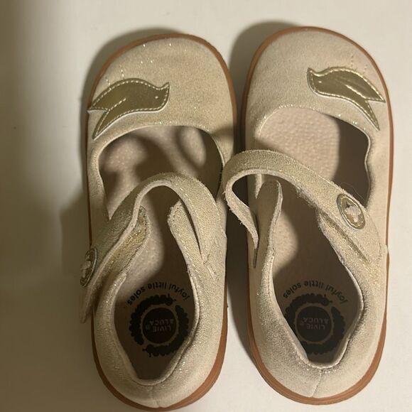 LIVIE & LUCA PIO PIO Leather Gold Mary Jane Sandals Size 11 M / Néw - Picture 6 of 8